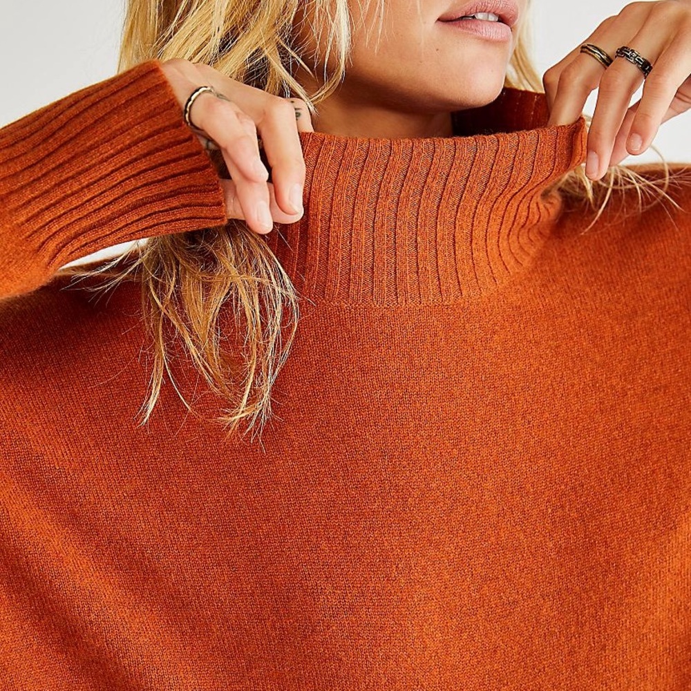 Free People Poppy Cashmere Sweater - Tobacco (copper color) size XS